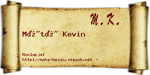 Máté Kevin névjegykártya